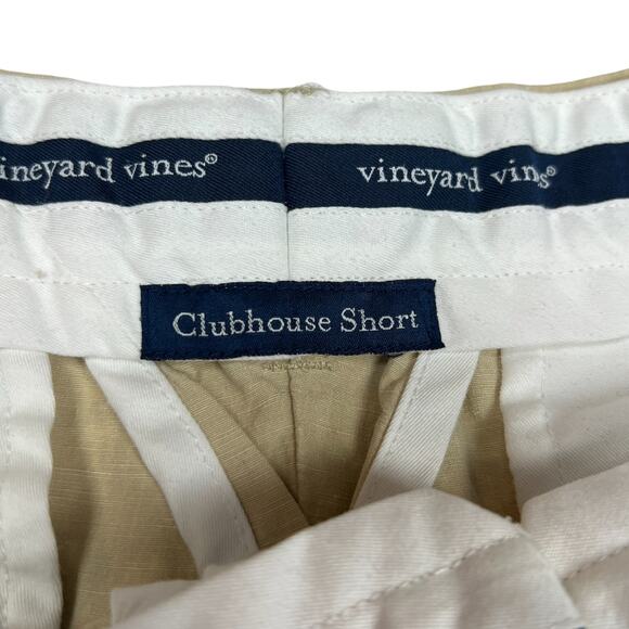 Vineyard Vines Clubhouse Shorts Tan Khaki‎ Men's 33 Linen Silk Blend Zip Fly - Picture 3 of 10